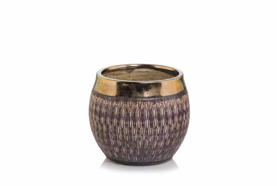 Vas ceramic Vintage, Gold Violet