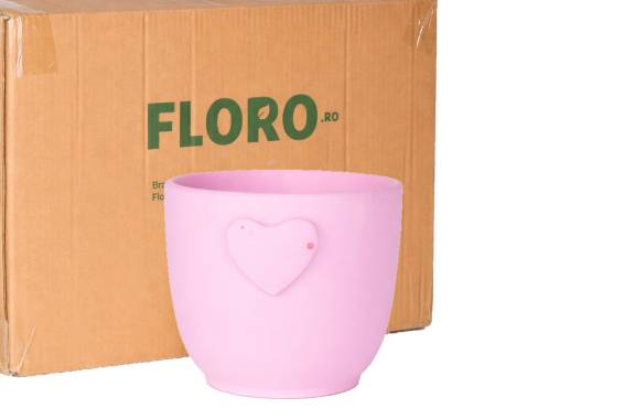 Vas ceramic cu inimioara